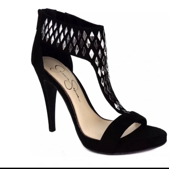 JESSICA SIMPSON SEXY 7 1/2 BLACK HEELS !! Excellent Condition!! - Picture 8 of 8